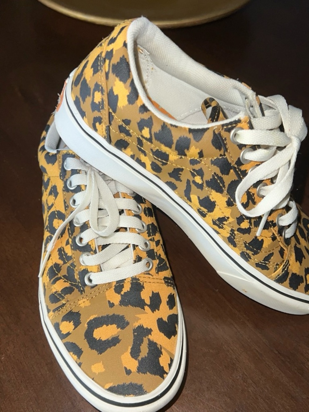 Vans Leopard Print Low-Top Sneaker in Yellow and Black